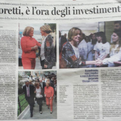 Lorenzin e Sovrani: Goretti, è l’ora degli investimenti, Latina Oggi, 8 Aprile 2016